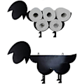 Miniatyrbillede 1 af 5: Toiletpapirholder i Metal med Dyreformet Design - Får / Ugle / Ko - Sort