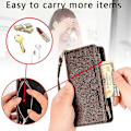 Miniatyrbillede 3 af 5: Ny Kompatibel Med Xiaomi Redmi Note 10 Pro Etui Lynlås Lomme Cover Magnetisk Tegnebog Premium Læder Kort Holder Beskyttende Håndrem Etui