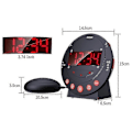 Miniatyrbild 5 av 5: 3-i-1 Vibrerande Alarm Blinkande Ljus LED Väckarklocka Snooze Sängskakare Väckningsringning för Tunga Sovare