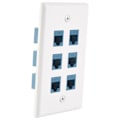 Miniatyrbilde 4 av 5: Cat 6 Ethernet Veggkontakt 6 Port, Ethernet Veggkontakt Hunn-Hunn Avtakbar Kompatibel med Cat7/6/