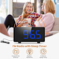 Miniatyrbild 3 av 5: Digital väckarklocka, elegant väckarklocka för sovrum med FM