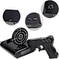 Miniatyrbild 3 av 5: Target Väckarklocka, Kreativ Pistolskytte Alarm Personlig 12 Timmars Digital Display För Tungsovare, Nyhetspresent För Pojkar Flickor (svart