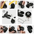 Miniatyrbillede 4 af 5: 4 stk. Kuffert Udskiftningshjul Kuffert Hjul Udskiftning Kuffert Hjul Universal Bagage Aksler og Ruller Udskiftning Ruller Reparation til Bagage