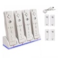 Pikkukuva 3 / 5: 4 kpl 2800mAh Ladattavia Akkuja ja Wii Ohjaimen Latausteline Wii Kaukosäätimen Tarvikkeeksi