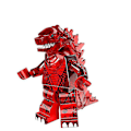 Pikkukuva 4 / 5: 8 kpl Mini Godzilla -sarjan kokoonpantavissa olevia rakennuspalikkahahmoja lapsille, mekaaniset jää- ja laavagodzilla-lahjat