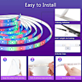 Miniatyrbild 4 av 4: 15M Bluetooth LED-remsa 5050 RGB LED-remsa Sovrum Flerfärgad Flexibel Ljusremsa, Styrd av Smartphone-APP, Synkronisera med Musikrhythm/Timer
