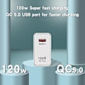 Miniatyrbilde 3 av 5: 120W Rask Ladestasjon USB Strømadapter for iPhone Xiaomi Samsung