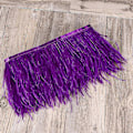 Pikkukuva 2 / 3: 2m strutsin sulkien imitoitu reunus satiininauhalla mekkojen ompeluun, käsitöihin, asuihin ja DIY-koristeluun (violetti)