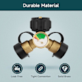 Miniatyrbillede 3 af 5: Propan Tank Y-Splitter Adapter 2-vejs LP Gas T-forbindelse med Måler
