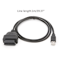 Pikkukuva 1 / 5: 16-nastainen OBD2-USB-portin latausadapterikaapeli liitin diagnostiikkatyökalu