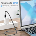Miniatyrbillede 4 af 5: 2-i-1 1m 60W PD USB-C til Type-C/Lightning Hurtigopladningskabel til iPhone Macbook Xiaomi