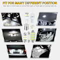 Pikkukuva 3 / 5: 42 kpl auton LED-valot, auton sisätilan mini-lampun sarja T10 leveysilmastinvalo kaksoiskärki lukulampi rekisterikilven valo sisävalo oven valo