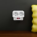 Miniatyrbillede 2 af 5: Stikkontakt Adapter, Dobbelt Stik til Stikkontakt, Dobbelt Stikkontakt med Afbryder 3800W til Kontor, Hjem eller Rejse, EU Stik (2 Pak)