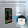 Miniatyrbild 5 av 5: 6-i-1 PM2.5 PM10 HCHO TVOC CO CO2 Luftkvalitetsdetektor CO CO2 Formaldehydmonitor Hemmakontor Luft