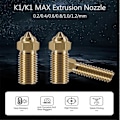 Miniatyrbillede 4 af 5: 3D Printer Ekstruder Dyser Kit til K1/K1 Max, 10 stk. Messing Dyser