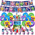 Miniatyrbilde 1 av 4: Gaver Bursdagsdekorasjoner Festartikler Sett Inside Out 2 Temasett Ballonger Banner Kake Topper