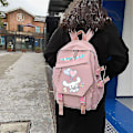 Miniatyrbild 4 av 5: Anime Sanrio Plyschleksak Cinnamoroll Ryggsäck Barn Flicka Pojke Svart Blå Skolväska Kawaii Student Skolväska Dator Stor Present