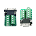 Miniatyrbild 2 av 5: 10 st DB9 Lödfria Kontakter, RS232 D-SUB Seriell till 2-rads 9-stifts Port Terminal Adapter Breakout Bo