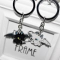 Miniatyrbild 5 av 5: 2-pack Par Keychain i Metall, Draksform, Tandlös Keychain, Tandlös Väska Hängare, Present till Kärlekspar, Barn