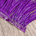 Pikkukuva 3 / 3: 2m strutsin sulkien imitoitu reunus satiininauhalla mekkojen ompeluun, käsitöihin, asuihin ja DIY-koristeluun (violetti)