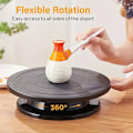 Miniatyrbilde 2 av 4: 1-bit kakefat 11,5 tommer roterende dessertdisplaystativ Kjøkkenutstyr Svart kakefat Turntable Bulk