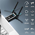 Miniatyrbilde 4 av 5: EDUP AX1800M USB WIFI 6 Adapter 802.11Ax for PC, USB 3.0 Wifi Dongle 5 GHz/2.4 GHz Høy Gain Trådløs