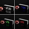 Miniatyrbild 2 av 5: Rektangulär lysande digital LED-spegelklocka larm snooze-funktion termometer