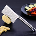 Miniatyrbilde 1 av 5: 1 stk Rustfritt Stål Krinkle Cut Potetkniv - Perfekt for Pommes Frites & Bølgede Skiver, Manuell Kjøkkenredskap Potetskutter