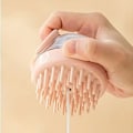Miniatyrbillede 1 af 4: 1 stk. Shampoo-børste Multifunktionel manuel væske-dispensering Silikonmassagebørste Rosa
