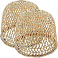 Miniatyrbillede 1 af 2: 2 stk. Vævede Bambus Lampskærme Rustik Stil Bambus Lampskærm Hængende Lampe Lampe Dæksel Lampe Tilbehør