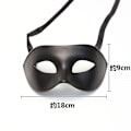 Miniatyrbillede 5 af 5: 2* Mænds Maske Sort Mat Klassisk Stil Venetiansk Maske, Maskerade, Burlesque Ball Party (sort One Size)