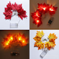 Miniatyrbild 5 av 5: Höstdekoration 20 LED konstgjorda löv lönnlöv fallande ljusslinga dekor Halloween jul