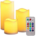 Miniatyrbillede 1 af 5: Pakke med 3 LED-lys, LED-søjlelys, Udendørs LED-lys med timer, Vandafvisende LED-lys til udendørs, til fødselsdage, jul, barer, hoteller, bryllupper