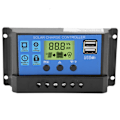 Pikkukuva 1 / 5: 20A Aurinkopaneelien Lataussäädin Ohjain Kaksois-USB:llä ja LCD-Näytöllä - PWM 12V/24V (YJSS-20A)