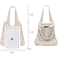 Miniatyrbild 5 av 5: Virkade Tote Bag Estetiska Nät Strandväskor För Kvinnor