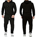 Miniatyrbild 5 av 5: 2-delars herr fitness träningsset casual sportbyxor topp sweatsuit huvtröja set