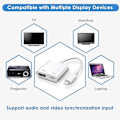 Miniatyrbild 2 av 5: HDMI-adapter för iPhone till TV, [Apple MFi-certifierad] 1080P Digital AV Lightning-adapter, Plug and Play Synka skärm HDMI-kontakt för iPhone och iPad, C