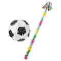 Pikkukuva 2 / 2: 1 Setti Pinata-keppi ja Jalkapallosetti Syntymäpäiväjuhliin Pinata-keppi Jalkapallo Pinata-koriste Juhla-suosio