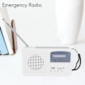 Miniatyrbild 2 av 5: Nödradio med sol- och handvev, batteridriven USB-laddning, FM/AM-radio, LED-blixt