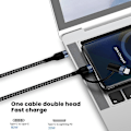 Miniatyrbillede 3 af 5: 2-i-1 1m 60W PD USB-C til Type-C/Lightning Hurtigopladningskabel til iPhone Macbook Xiaomi