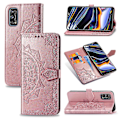 Miniatyrbilde 1 av 5: Etui til Realme 7 Pro - Lærveske med lomme, preget mandala, magnetisk klaff, støtsikker - Roségull