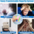 Miniatyrbild 5 av 5: 4-pack nya sensoriska fidgetleksaker, transformerbar kedjespindelfingertoppsspindel, DIY fidgetspinners för barn och vuxna födelsedagsfestgåvor