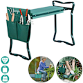 Miniatyrbillede 1 af 3: Foldbar Havebænk til Siddende og Knælende Haveknæstol - 60 cm x 27 cm x 50 cm, Grøn, 1 stk