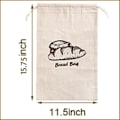 Miniatyrbilde 3 av 5: Linen Brødposer For Hjemmelaget Brødbeholder, 2 stk 30x40cm Ubleket & Gjenbrukbar Brødoppbevaring, N