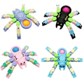Miniatyrbild 1 av 5: 4-pack nya sensoriska fidgetleksaker, transformerbar kedjespindelfingertoppsspindel, DIY fidgetspinners för barn och vuxna födelsedagsfestgåvor