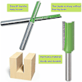 Miniatyrbillede 3 af 4: Straight Fræserbit, 7 stk. Tungsten Carbide Fræserbits 6mm Skaft Fræserbits Multifunktionel Fræser Tri Værktøj