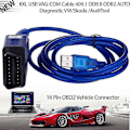 Pikkukuva 5 / 5: Auton USB Vag-Com -liitäntäkaapeli Kkl Vag-Com 409.1 Obd2 Ii Obd Diagnostiikkaskanneri Autokaapeli Aux