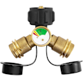 Miniatyrbillede 1 af 5: Propan Tank Y-Splitter Adapter 2-vejs LP Gas T-forbindelse med Måler