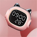 Miniatyrbild 4 av 5: Rolig Digital Kattväckarklocka med Bluetooth-högtalare - Rosa