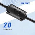 Miniatyrbillede 4 af 5: Sort USB 2.0 A til 8-Pin Mini B Kabel m/ Ferrit - 1.5M / 59 Tommer til Nikon CoolPix P90